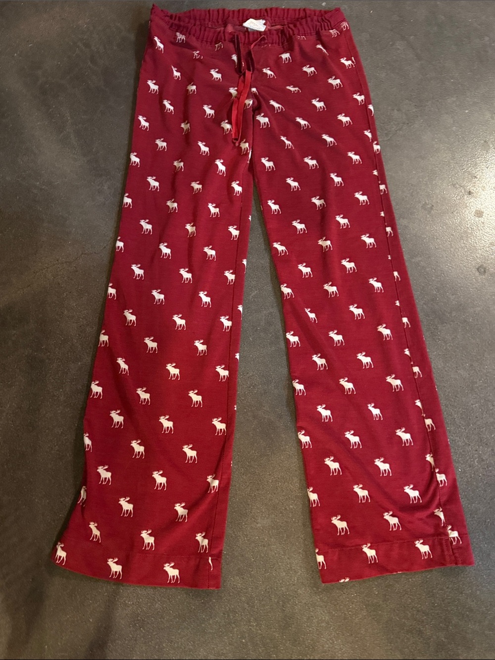 Abercrombie & Fitch Burgundy Moose-Print Pajama Bottoms